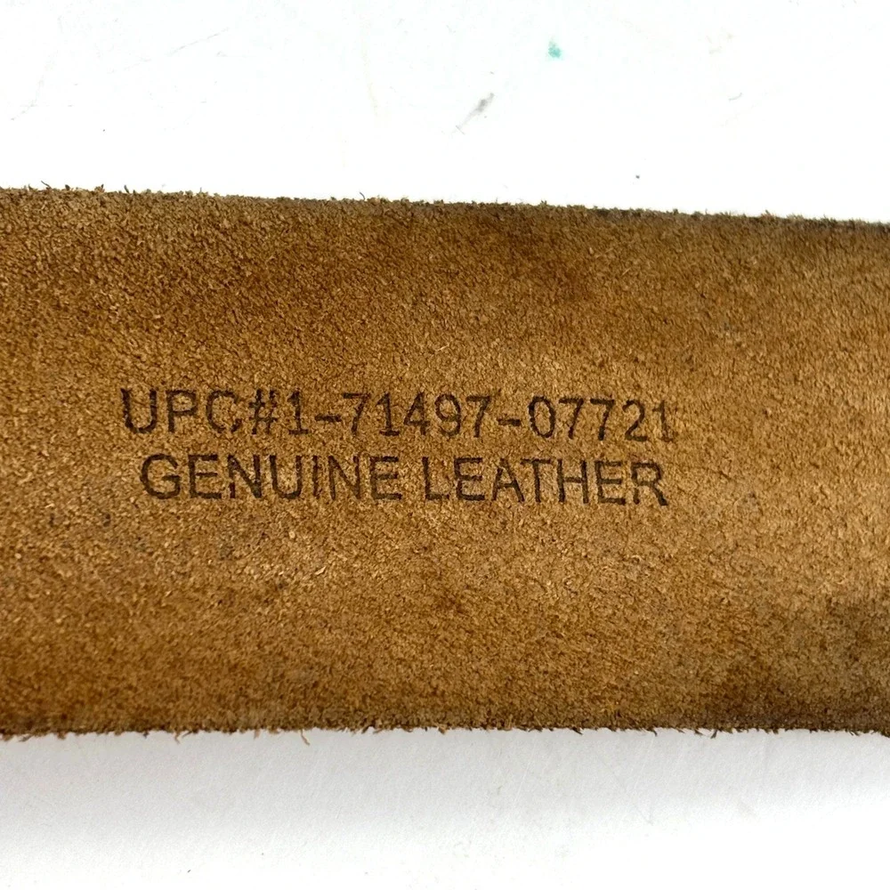Dickies Belt Mens Size 38 Tan Genuine Leather Workwear Rugged Western Distressed